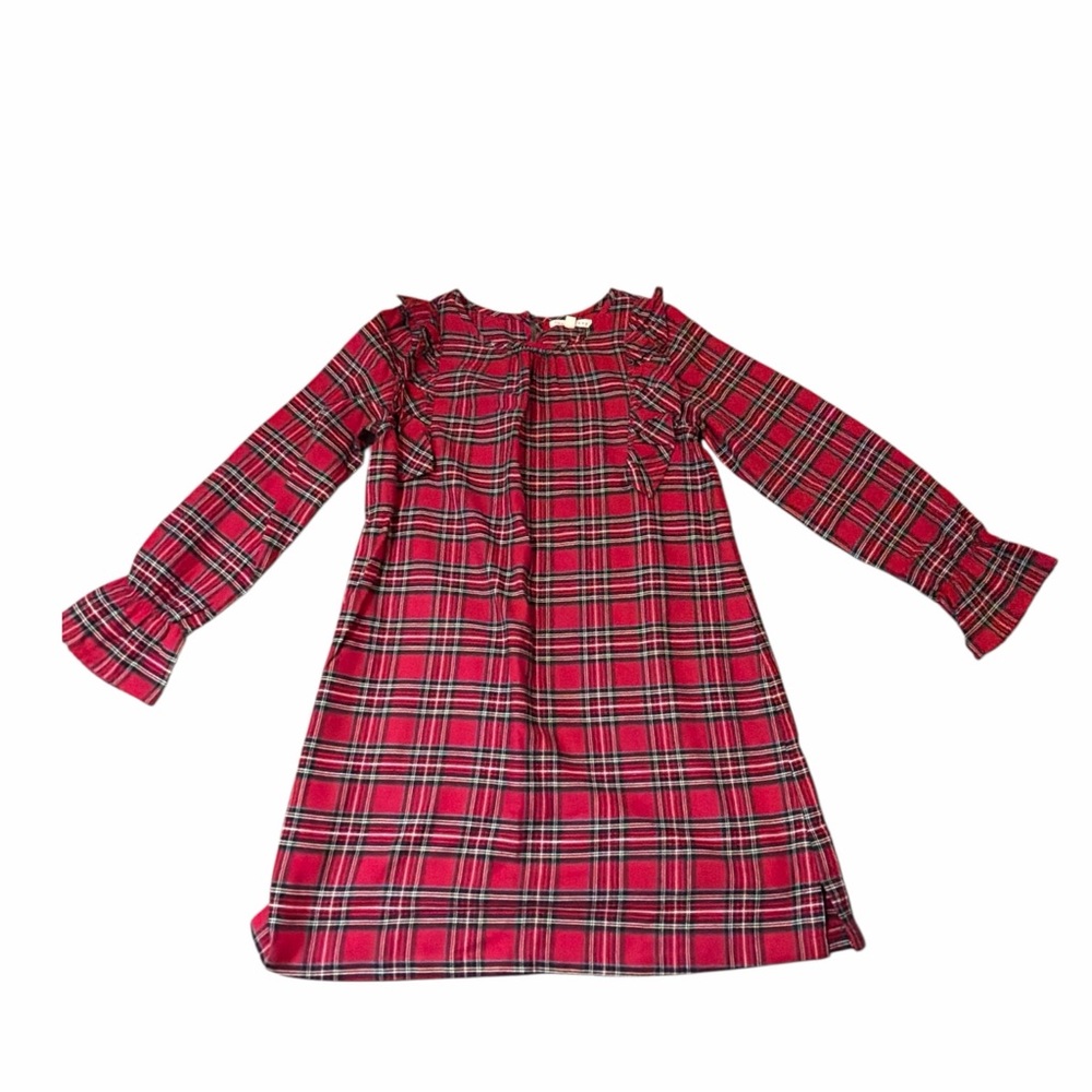 Copper Key Red Plaid Kids Dress